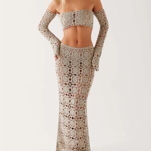Peppermayo Sorrentino Crochet Maxi Skirt - Sage